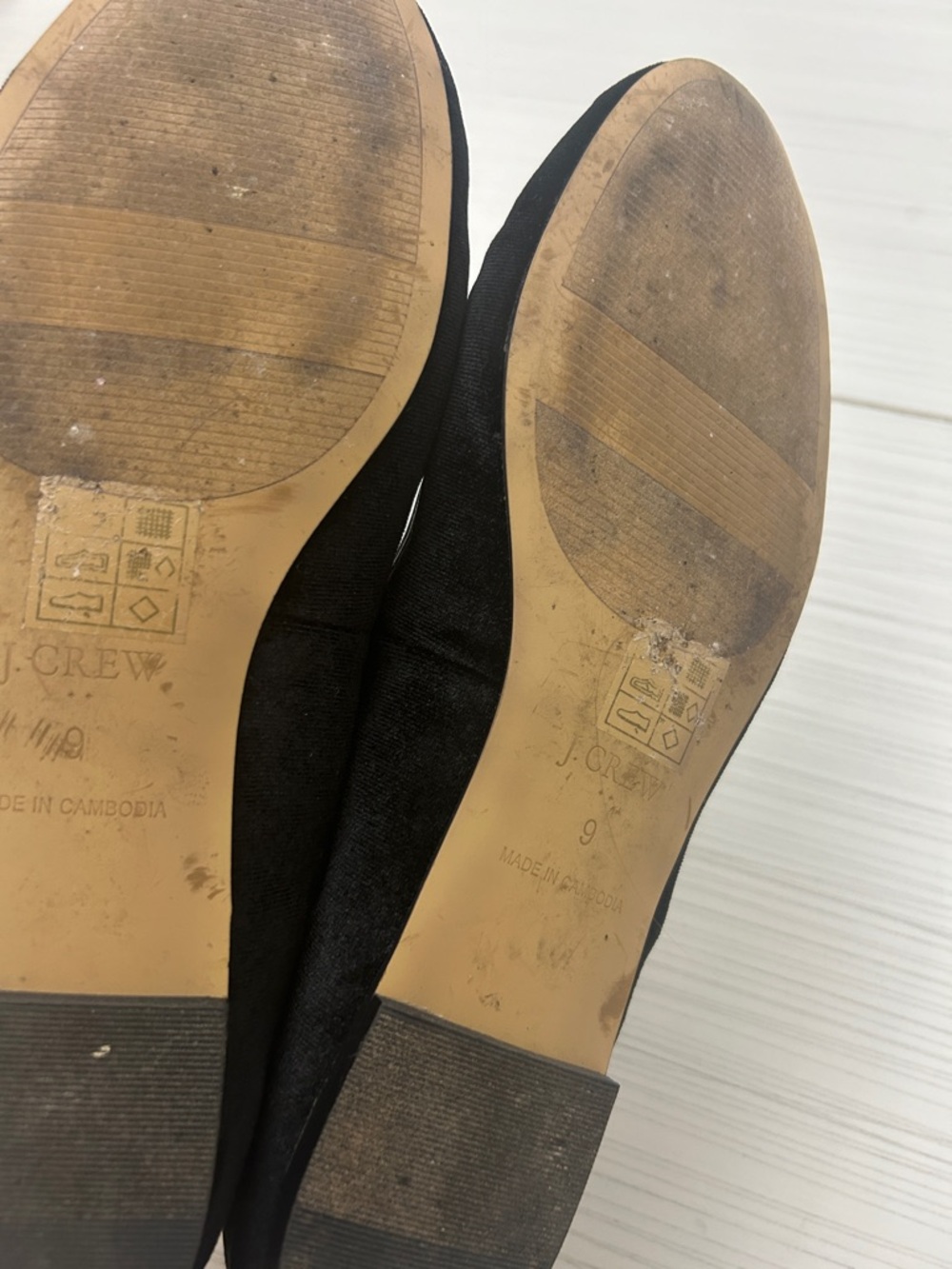 J. Crew Black Velvet Mary Jane Flats with Gold Buckles - Picture 5 of 5